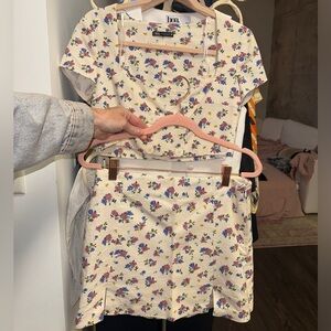 Floral matching skirt set